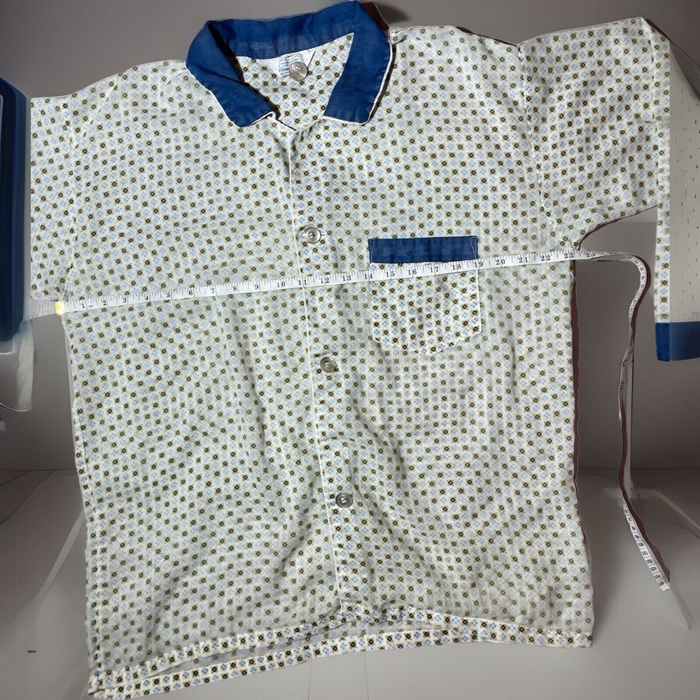 vintage 60s pajamas Top 60s 70s Sleepwear EUC long Sleeve Sleep Shirt - Picture 6 of 11